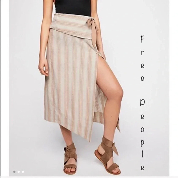 Free People Dresses & Skirts - Free People Now That I Found You Striped Skirt in Tan/Cream Medium